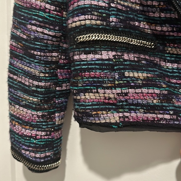Milly crop jacket/blazer sz 6 multi-colored shimmer - Picture 14 of 17